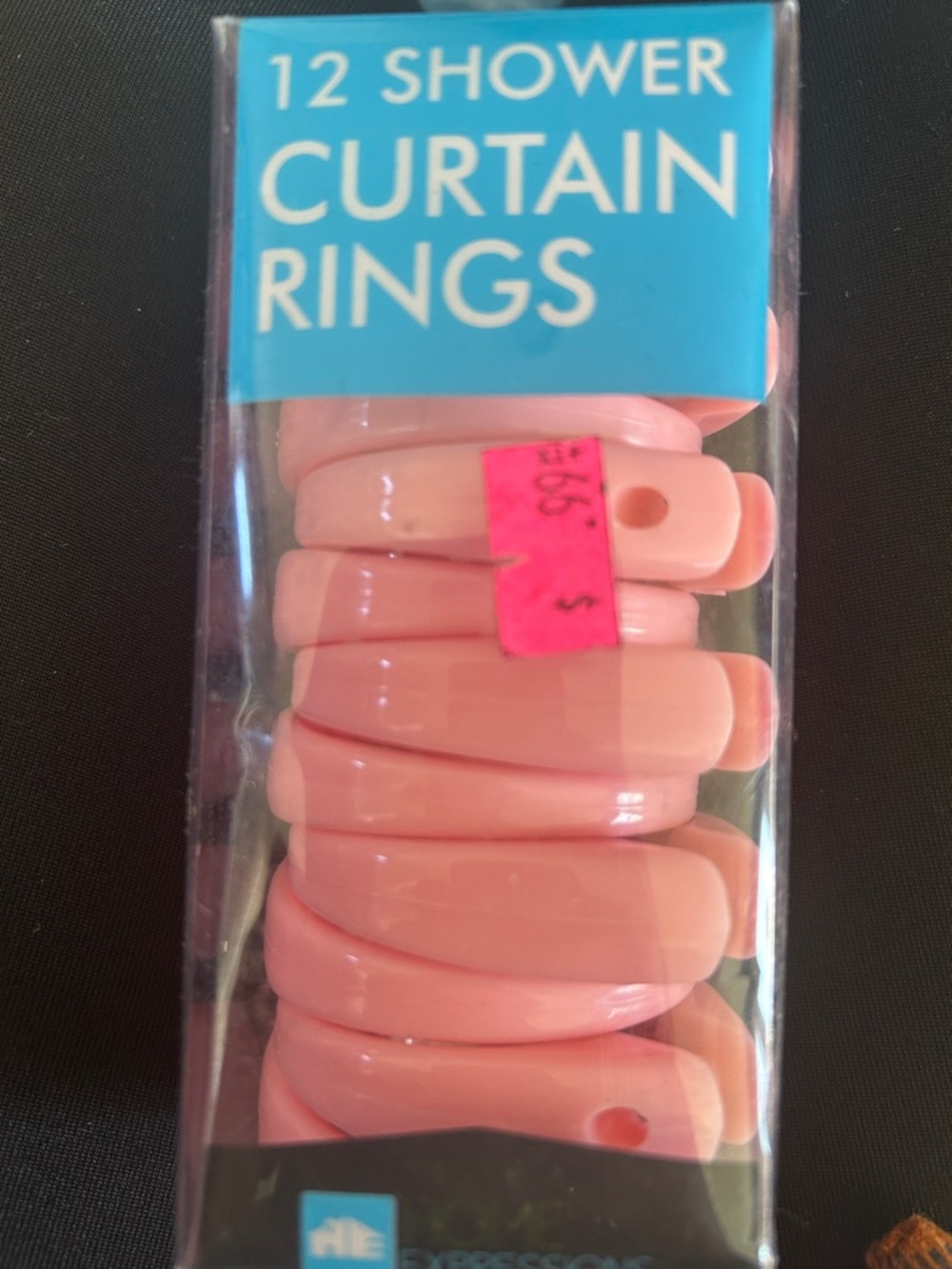 Pink Shower Curtain Rings - Pack of 12